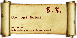 Bodrogi Noémi névjegykártya